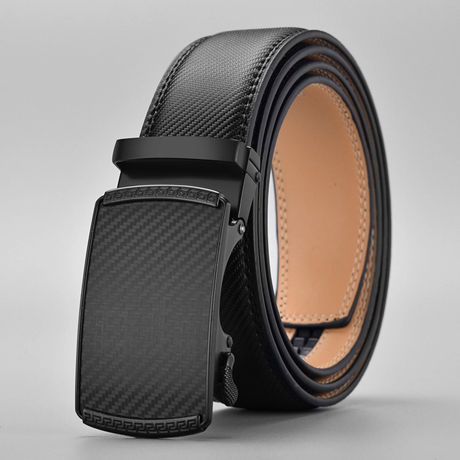 Cinturón Cuero Genuino Hombre Hebilla Automática